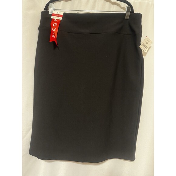 maze collection Dresses & Skirts - Maze Collection Women's Solid Knit Pencil Skirt Black Stretch Slit Plus 3X